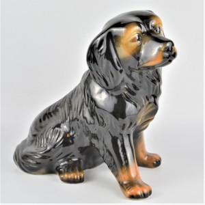 Pies szczeniak brązowy porcelana Cluj lata60te duża figurka 29/29cm