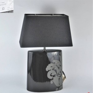 Vintage angielska lampa stołowa porcelanowa czarna Next