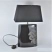 Vintage angielska lampa stołowa porcelanowa czarna Next