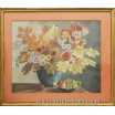 Jesienny bukiet kwiat&oacute;w pastel na kartonie E,Douard Francja 1970r 76/62 cm