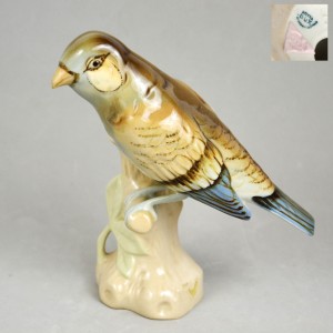 Ptak na gałęzi Royal Dux Czechy połowa XXw 16/13cm