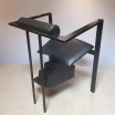 Krzesło Memphis &ldquo;Trix&rdquo; Karl Friedrich F&ouml;rster KFF Design Niemcy lata 80 czarne metal/ sk&oacute;ra.