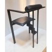 Krzesło Memphis &ldquo;Trix&rdquo; Karl Friedrich F&ouml;rster KFF Design Niemcy lata 80 czarne metal/ sk&oacute;ra.