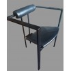 Krzesło Memphis &ldquo;Trix&rdquo; Karl Friedrich F&ouml;rster KFF Design Niemcy lata 80 czarne metal/ sk&oacute;ra.