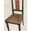  krzesło secesyjne dębowe ok.1920r drewno/ sk&oacute;ra