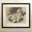 Martwa natura -owoce J. Brossillon Belgia 1929r Rysunek pi&oacute;rkiem 70/60
