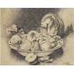 Martwa natura -owoce J. Brossillon Belgia 1929r Rysunek pi&oacute;rkiem 70/60