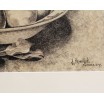 Martwa natura -owoce J. Brossillon Belgia 1929r Rysunek pi&oacute;rkiem 70/60