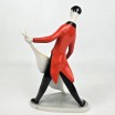 Muzyk jazzowy z wiolonczelą (kontrabasem), figurka w stylu Art Deco, J&aacute;nos T&ouml;r&ouml;k, Zsolnay Węgry lata 60te