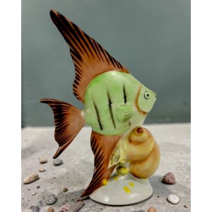 Ryba skalar Zsolnay M.Veres 15cm Węgry lata 30te