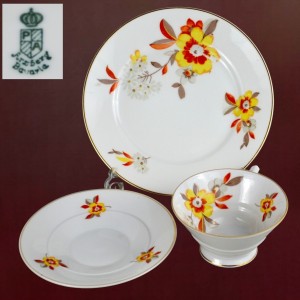 Zestaw śniadaniowy art deco Furstenberg Brunszwik lata 20te