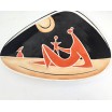 Patera art deco Zsolnay T&ouml;r&ouml;k J&aacute;nos Węgry lata 60te 29cm 
