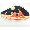 Patera art deco Zsolnay T&ouml;r&ouml;k J&aacute;nos Węgry lata 60te 29cm 