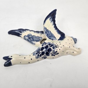 Dzika kaczka ceramika Delfts Blauw wall pocket Holandia poł XXw