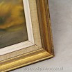 Bukiet ż&oacute;łtych kwiat&oacute;w z papugą pastel na kartonie Mona Martry Belgia 1970r 65/67cm
