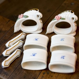 Porcelanowe serwetniki, obrączki do kolekcji, 3 koziołki gratis.