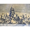 Rycina "Sneeuw" Edmond van Dooren Belgia lata 20te drewniana rama 60/47cm 