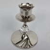 Świecznik, posrebrzany metal z kryształkiem, vintage z Danii koniec XXw wys.9,5cm