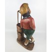 Vintage golfista rzeźba wykonana ręcznie z litego drewna wys. 53cm