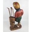 Vintage golfista rzeźba wykonana ręcznie z litego drewna wys. 53cm