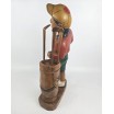 Vintage golfista rzeźba wykonana ręcznie z litego drewna wys. 53cm