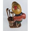 Vintage golfista rzeźba wykonana ręcznie z litego drewna wys. 53cm
