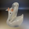 Wyprzedaż Para gęsi porcelana Hollohaza Węgry lata 60/70te wys. 10,5cm