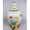 Lampa stołowa porcelana waza na imbir motywy florystyczne poł XXw  wys 27cm