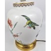 Lampa stołowa porcelana waza na imbir motywy florystyczne poł XXw  wys 27cm