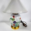 Lampa stołowa porcelana waza na imbir motywy florystyczne poł XXw  wys 27cm